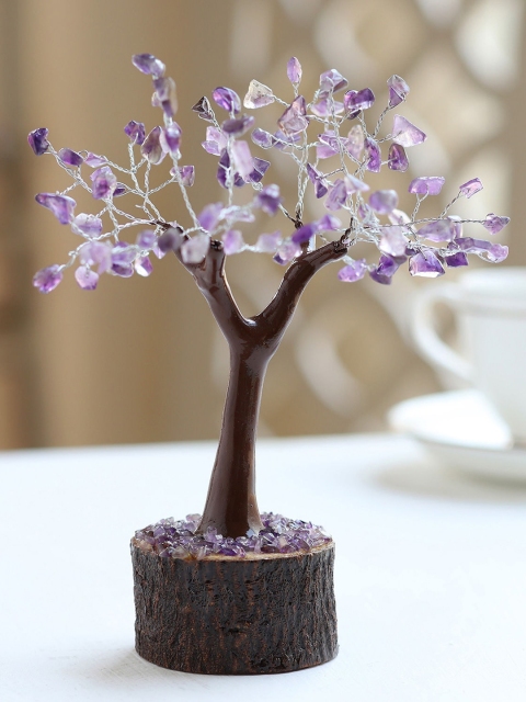 

Ferns N Petals Brown & Purple Amethyt Gemstone Wishing Tree Showpiece