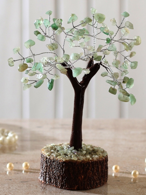 

Ferns N Petals Brown & Green Gemstone Wishing Tree Showpiece