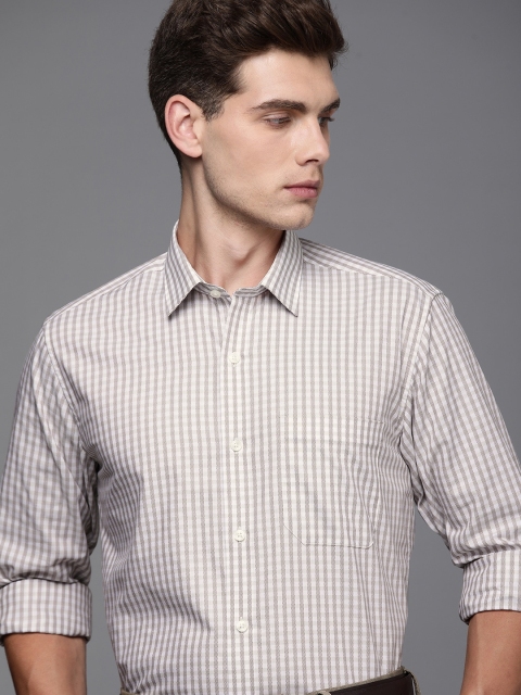 

Louis Philippe Men Brown Slim Fit Striped Formal Shirt