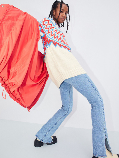 

H&M Woman Blue Slim High Split Jeans