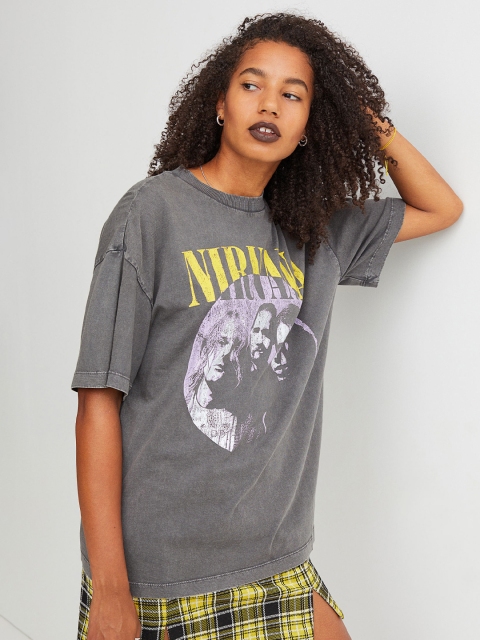 

H&M Woman Grey Printed T-shirt