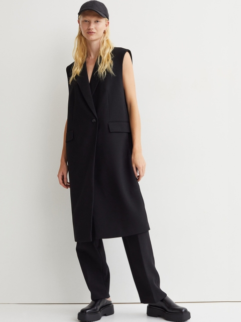 

H&M Women Black Sleeveless Jacket