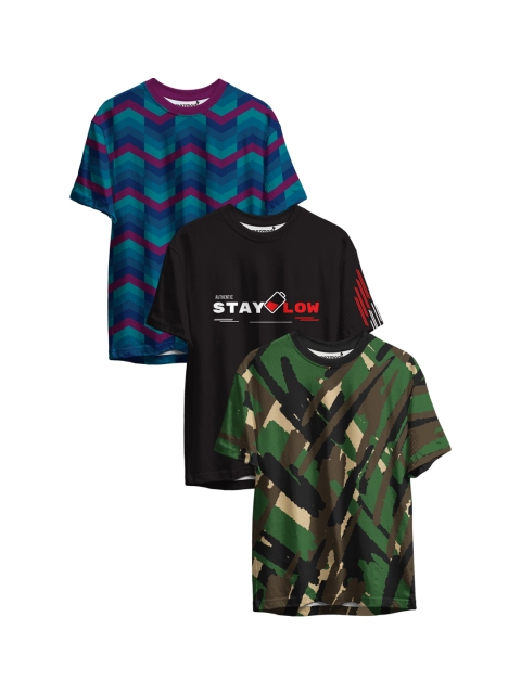

mezmoda Boys Multicoloured Pack of 3 Printed T-shirt, Multi