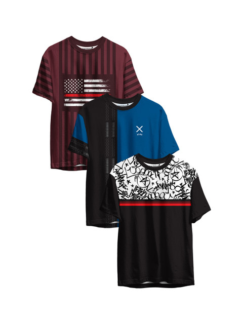 

mezmoda Boys Multicoloured 3 Printed Pockets T-shirt, Multi