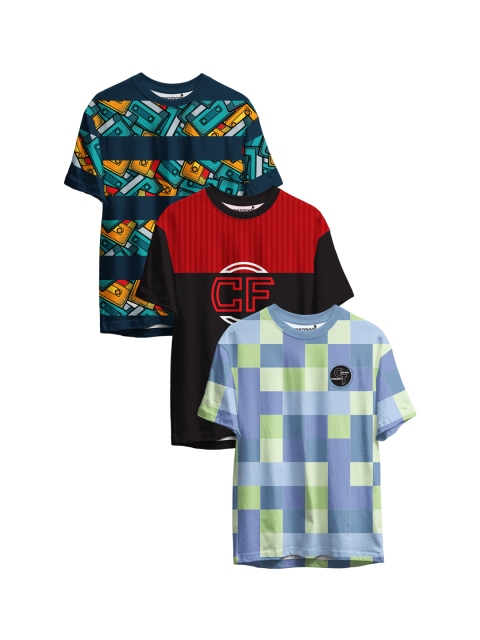 

mezmoda Boys Multicoloured Pack of 3 Printed T-shirt, Multi