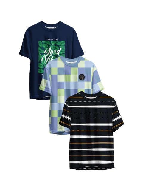 

mezmoda Boys Multicoloured 3 Striped Pockets T-shirt, Multi