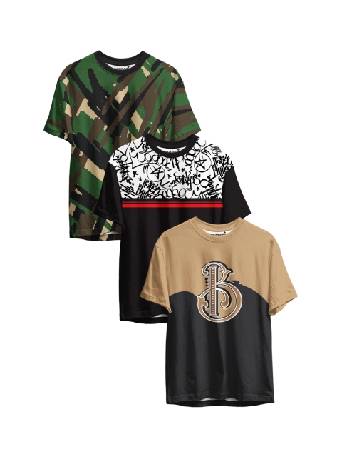 

mezmoda Boys Pack Of 3 Printed T-shirts, Green