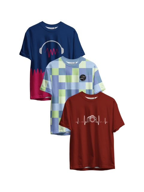 

mezmoda Boys Multicoloured 3 Printed Applique T-shirt, Multi