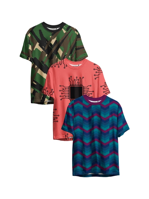 

mezmoda Boys Pack Of 3 Printed T-shirt, Green