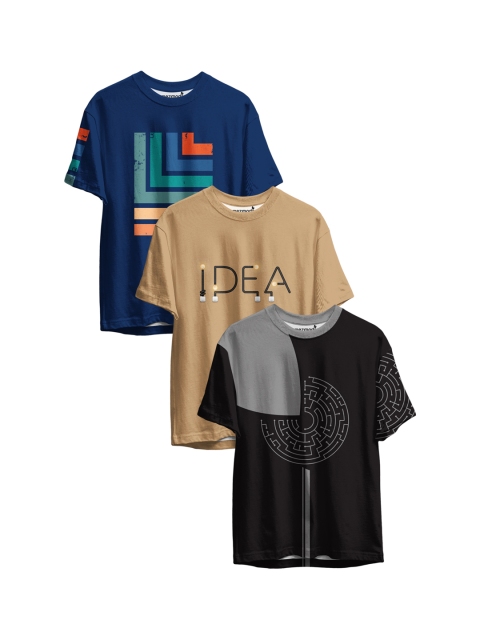 

mezmoda Boys Multicoloured 3 Printed T-shirt, Multi
