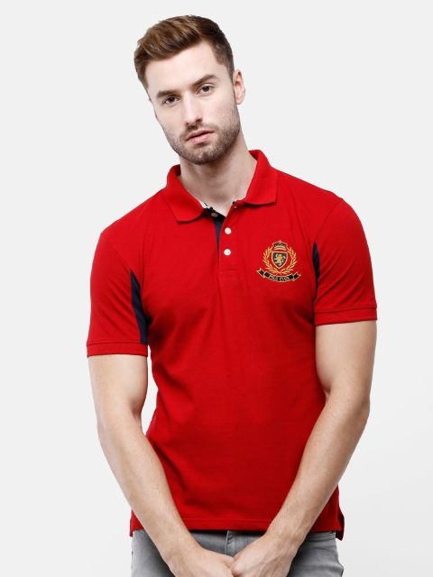 

ARDEUR Men Red Polo Collar T-shirt