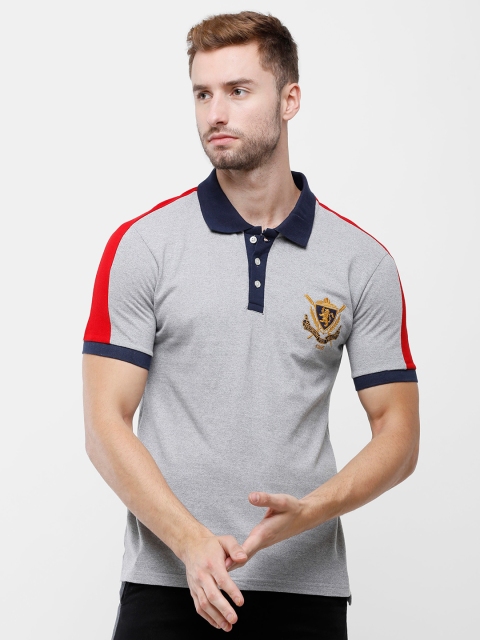 

ARDEUR Men Grey Polo Collar T-shirt