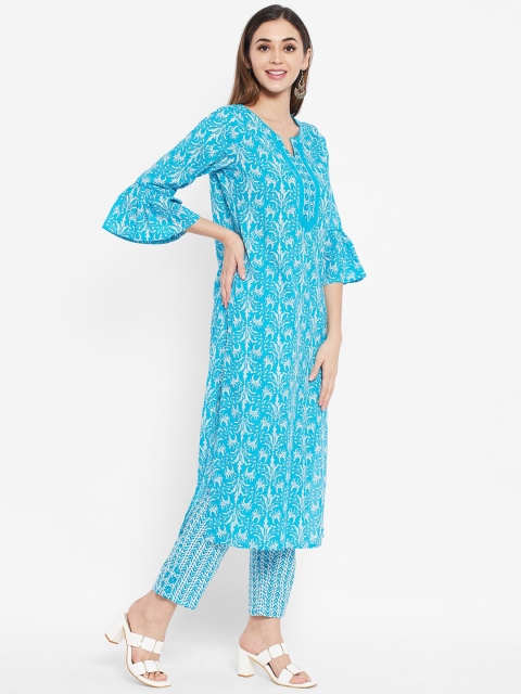 

Ramas Women Blue Printed Pure Cotton Kurta with Trousers