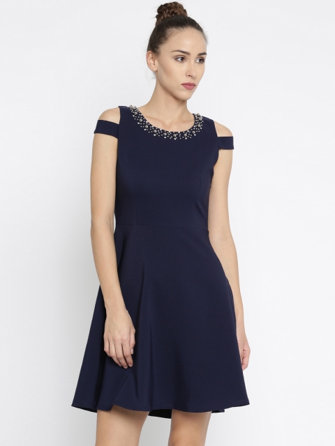 

Deal Jeans Women Navy Solid Skater Dress, Navy blue