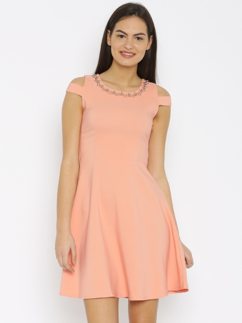 

Deal Jeans Women Peach Solid A-Line Dress