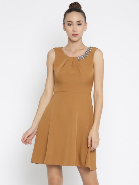 

Deal Jeans Women Brown Solid Skater Dress