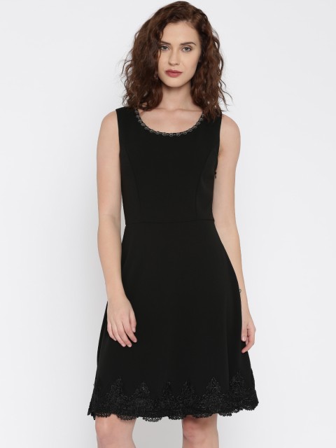 

Deal Jeans Women Black Solid Skater Dress