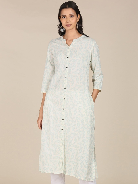 

Karigari Women White Flared Sleeves Kurta