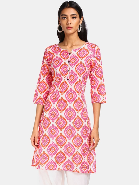 

Karigari Women Pink Ethnic Motifs Printed Kurta