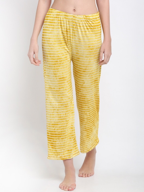 

armure Women Yellow & White Striped Lounge Pants