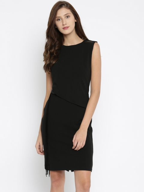 

Deal Jeans Women Black Solid Belted Dress