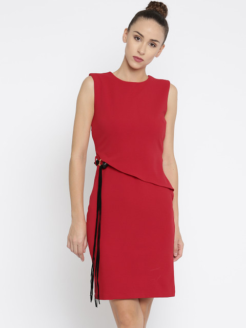 

Deal Jeans Women Red Solid Sheath Dress