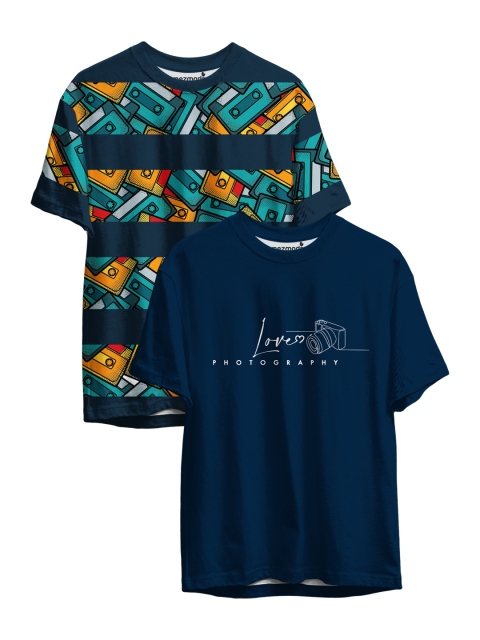 

mezmoda Boys Multicoloured Set of 2 Printed T-shirts, Multi