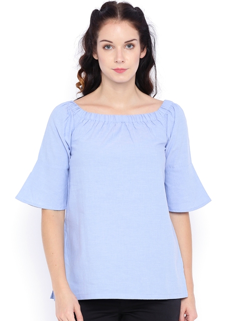 

Akiva Women Blue Solid Regular Top