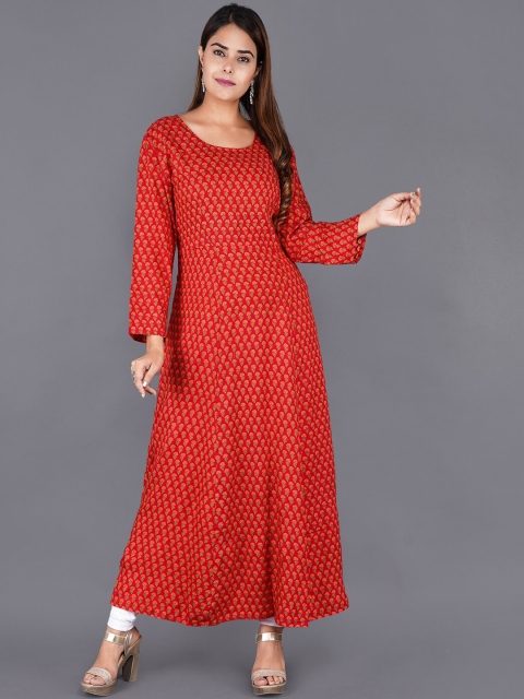 

KALINI Women Red Floral Printed Kurta