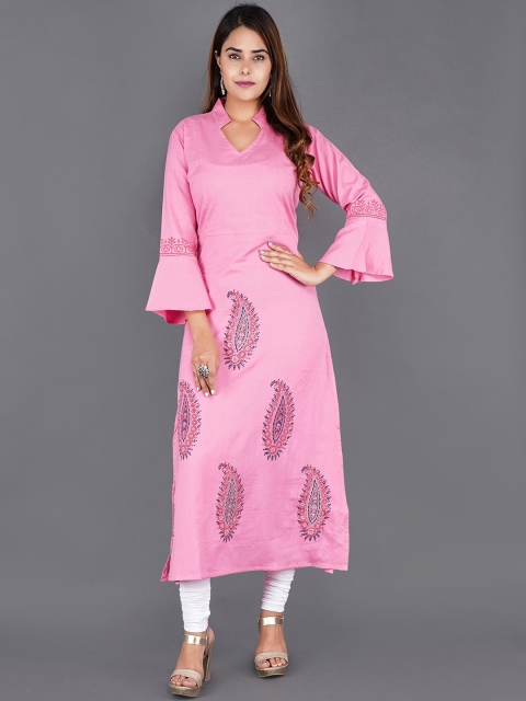 

KALINI Women Pink Paisley Printed Flared Sleeves Kurta