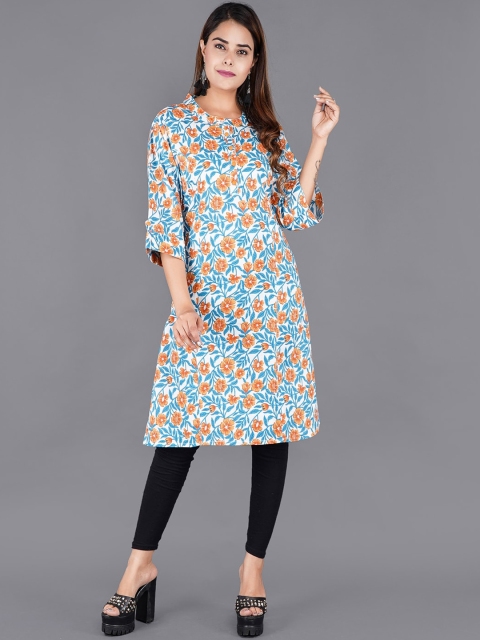 

KALINI Women Blue Floral Printed Floral Kurta