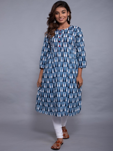 

KALINI Women Blue & Navy Blue Printed Kurta