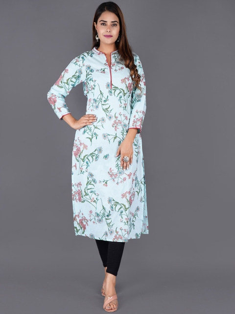 

KALINI Women Blue Floral Printed Kurta