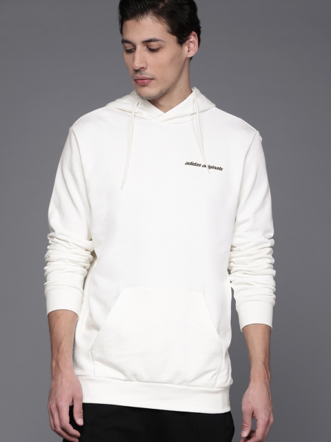 

ADIDAS Originals Men White Yung Z Pure Cotton Hooded Sustainable Sweatshirt