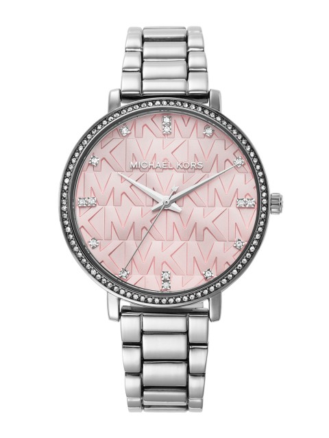 

Michael Kors Women Pink Embellished Dial Pyper Watch MK4631, Silver