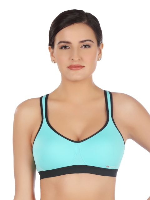 

Triumph Triaction 36 Padded Wireless Racer Back High Bounce Control Sports Bra, Blue