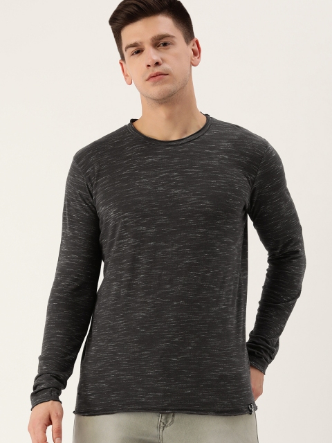 

DILLINGER Men Grey Slub Knit Effect Pure Cotton T-shirt