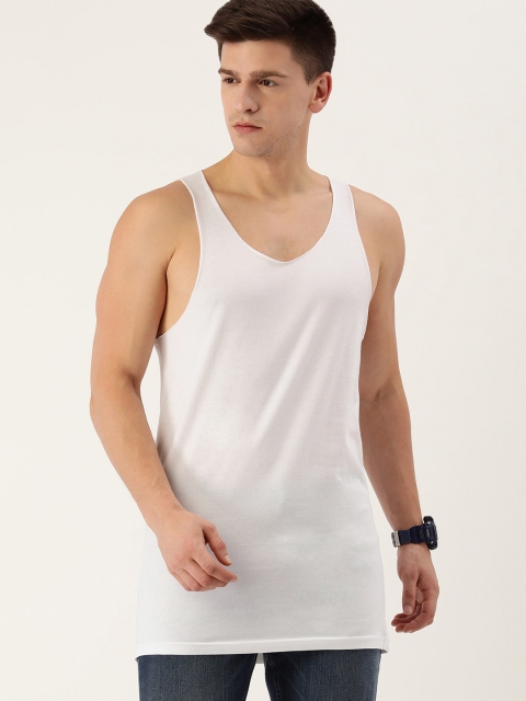 

DILLINGER Men White Pure Cotton Longline T-shirt