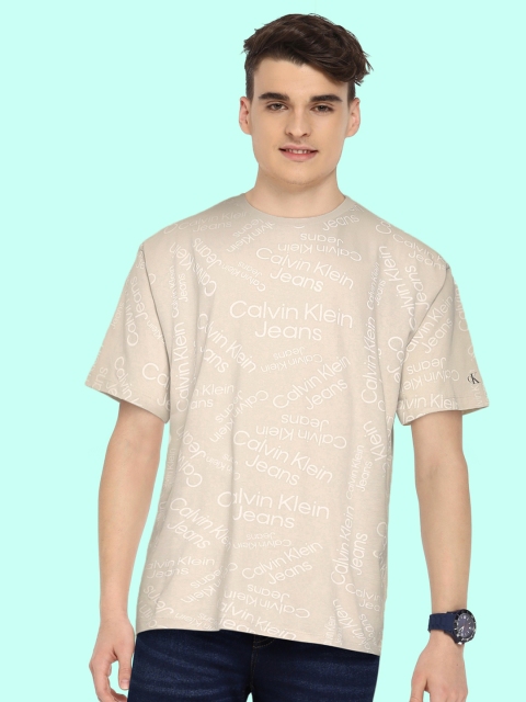 

Calvin Klein Jeans Boys Beige Printed Organic Cotton T-shirt