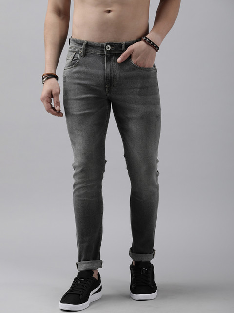 

The Roadster Lifestyle Co Men Grey Skinny Fit Light Fade Stretchable Jeans