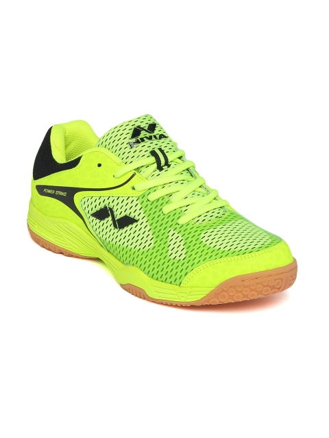 

NIVIA Men Fluorescent Green Mesh Powerstrike Badminton Non-Marking Shoes