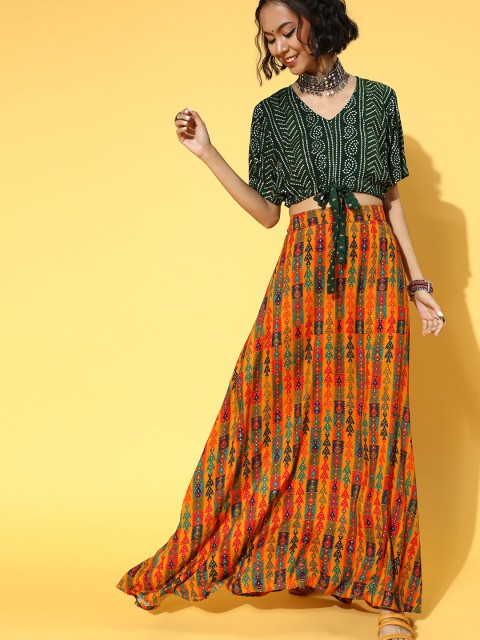 

InWeave Women Green Printed Indie Print Co-Ords
