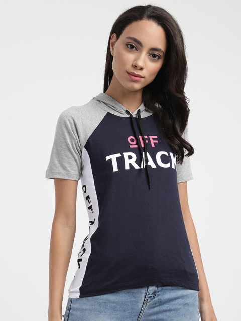 

V2 Value & Variety Navy Blue Print Top