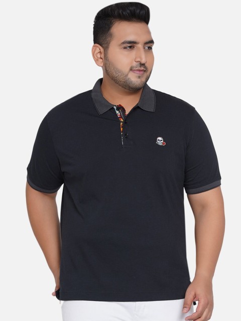 

Santonio Men Black Polo Collar T-shirt