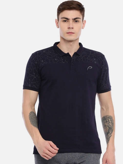 

Proline Men Blue Printed Polo Collar T-shirt