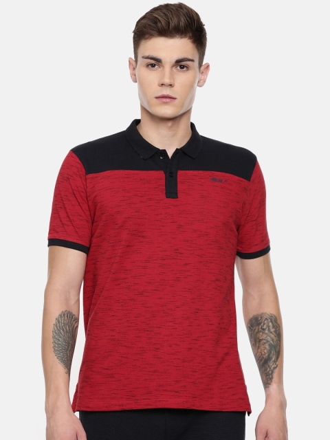 

Proline Men Red & Black Colourblocked Polo Collar T-shirt