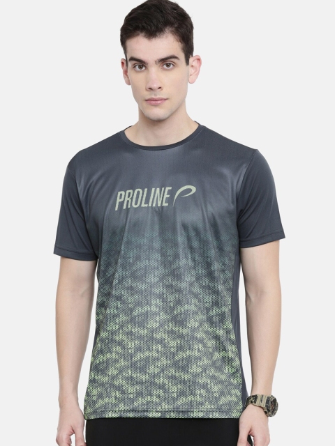 

Proline Men Blue Printed Raw Edge T-shirt