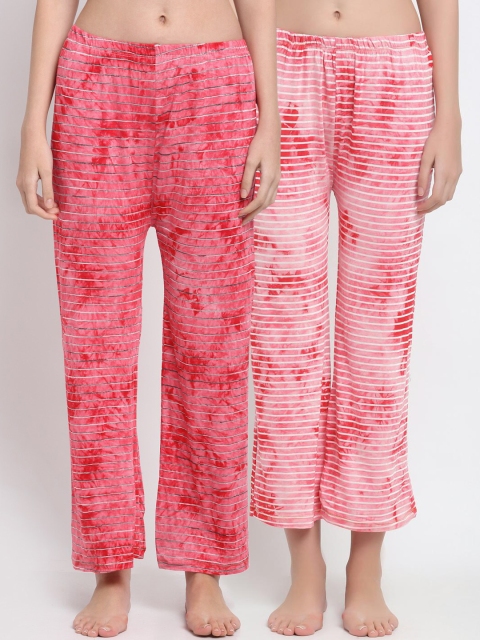 

armure Women Pack Of 2 Pink Striped Lounge Pants
