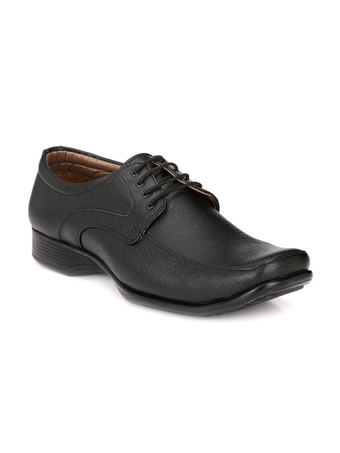 

John Karsun Men Black Textured Formal Shoes