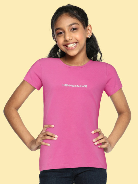 

Calvin Klein Jeans Girls Pink Organic Cotton T-shirt
